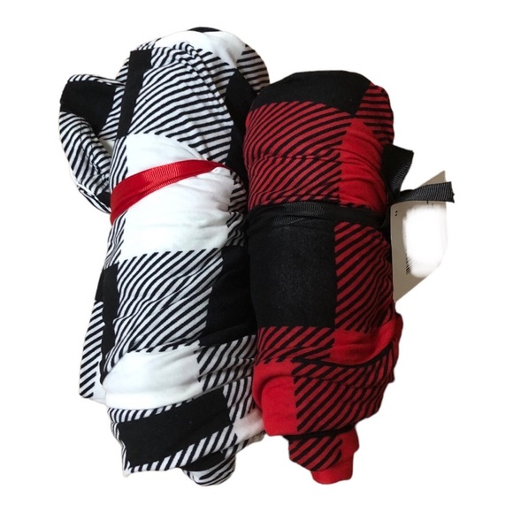 2pack Black & White, Red & Black Checkered soft cozy pajama pants size large new - Picture 6 of 16